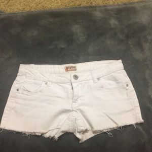 White denim shorts